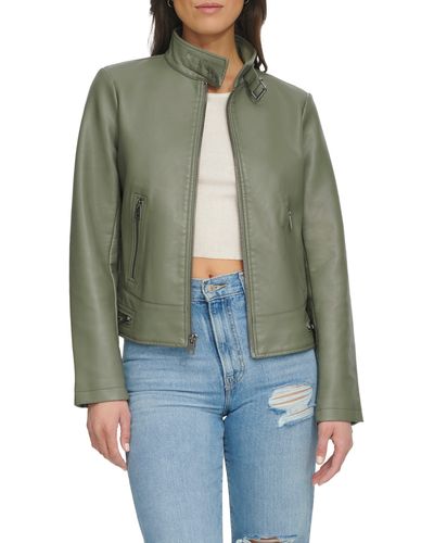 Levi's Faux Leather Racer Jacket - Green