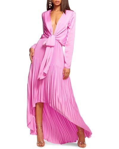 Ramy Brook Zaylee Long Sleeve High-low Dress - Pink