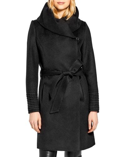 Sentaler Hooded Alpaca & Wool Wrap Coat - Black