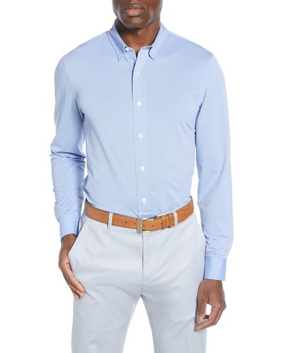Rhone Commuter Slim Fit Button-up Shirt - Blue