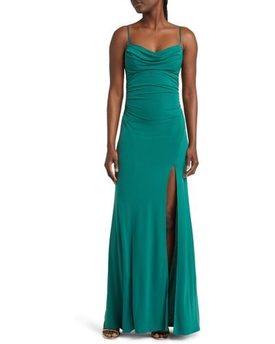 Emerald Sundae Ruched Bodice Gown - Green