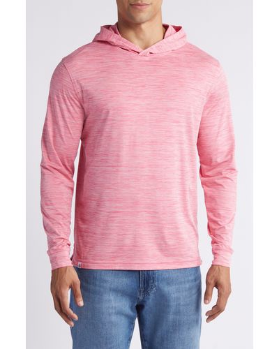 Johnnie-o Talon Prep-formance Long Sleeve Hooded T-shirt - Pink