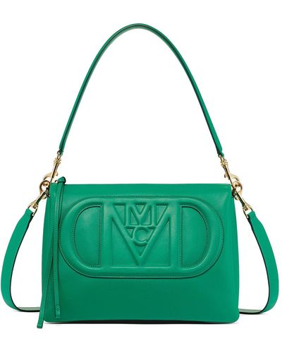 MCM Medium Mode Travia Leather Crossbody Bag - Green