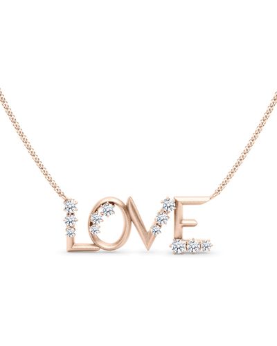 HauteCarat Love Lab Created Diamond Necklace - Natural