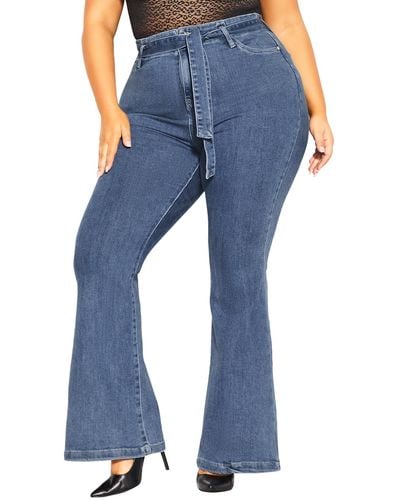 City Chic Flare Jeans - Blue