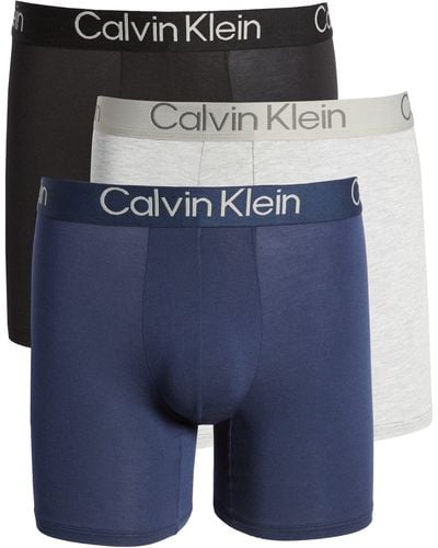 Calvin Klein Ultra-soft Modern 3-pack Stretch Modal Boxer Briefs - Blue