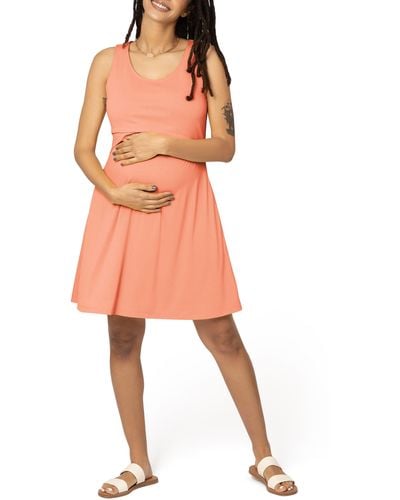 Kindred Bravely Penelope Crossover Maternity/nursing Dress - Red