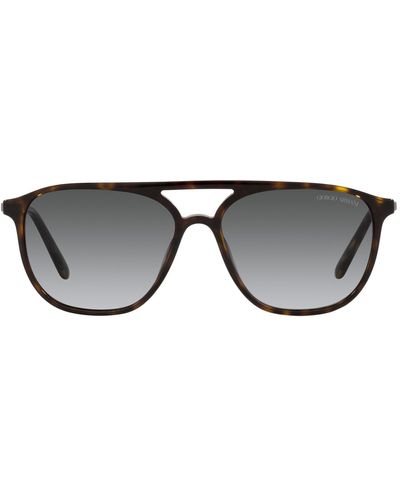 Armani Exchange 56mm Gradient Pilot Sunglasses - Black