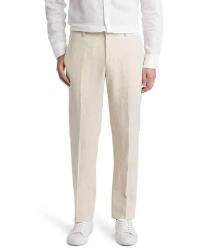 Nordstrom Trim Fit Linen Pants - Natural