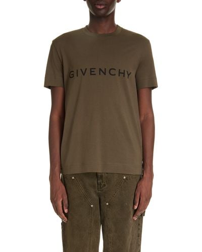 Givenchy Slim Fit Cotton Logo Tee - Brown