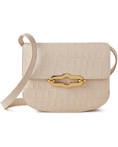 Mulberry Pimlico Shiny Croc Embossed Leather Satchel - Natural