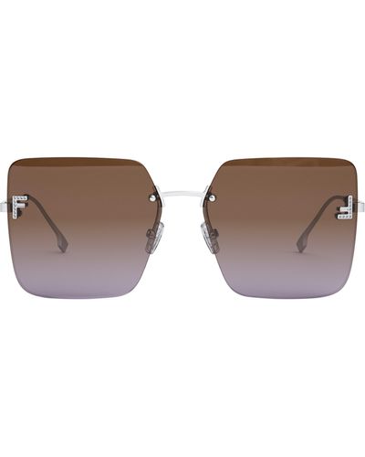 Fendi The First 59mm Geometric Sunglasses - Brown