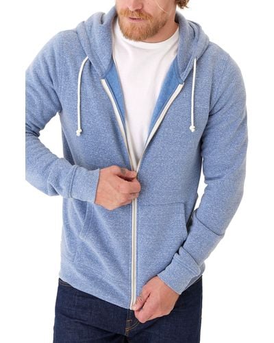 Threads For Thought Trim Fit Heathered Fleece Zip Hoodie - Blue