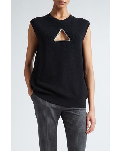 Coperni Triangle Sleeveless Merino Wool Sweater - Black