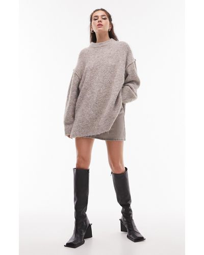 TOPSHOP Oversize Pullover Sweater - Natural