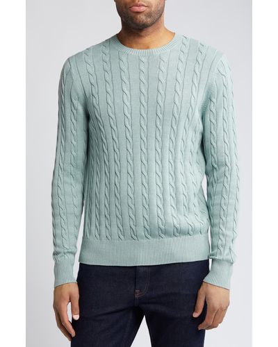 Brooks Brothers Supima Cotton Cable Knit Sweater - Green