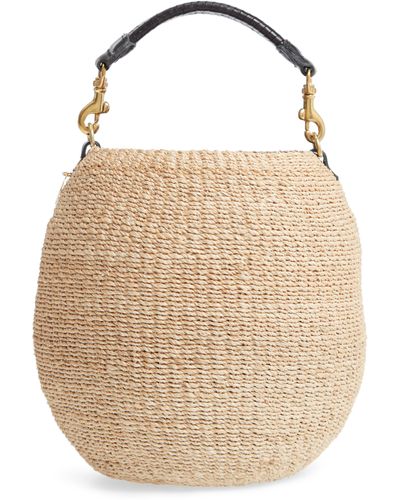 Clare V. Pot De Miel Top Handle Straw Basket Bag - Natural