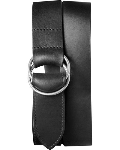Shinola Double Ring Leather Belt - Black