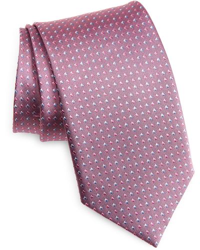 David Donahue Dot Silk Tie - Pink