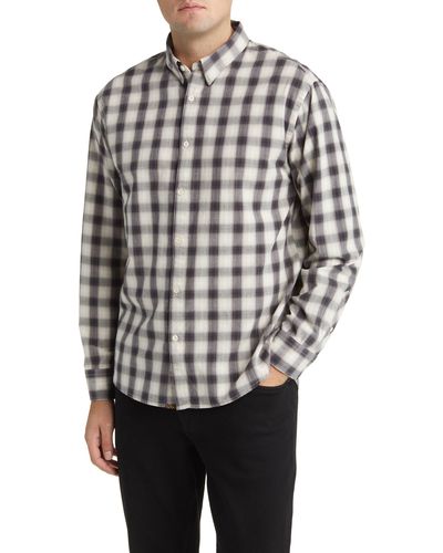 Billy Reid Tuscumbia Plaid Flannel Button-up Shirt - White