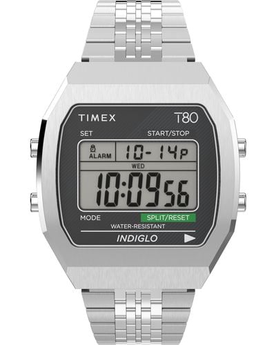 Timex T80 Digital Chronograph Bracelet Watch - Gray