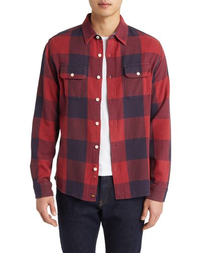 The Normal Brand Mountain Regular Fit Flannel Button-up Shirt - Red