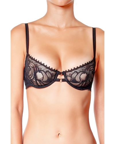 Huit Nuit Folles Underwire Balconette Bra - Black