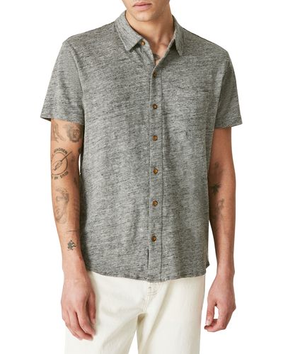 Lucky Brand Short Sleeve Button-up Shirt - Gray