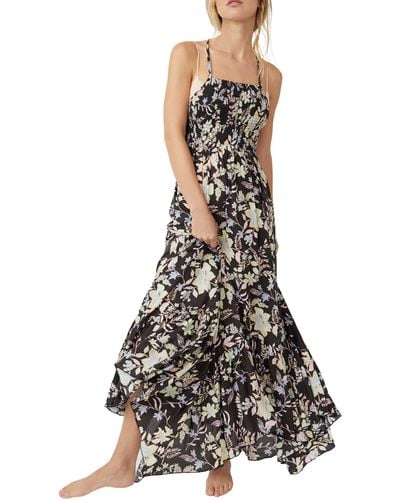 Free People Heat Wave Floral Print High/low Dress - White