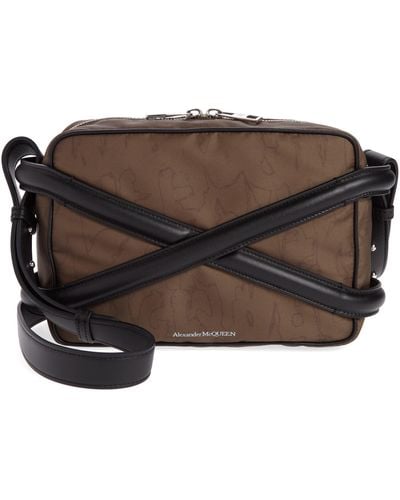 Alexander McQueen The Harness Textile & Faux Leather Camera Bag - Brown