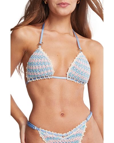 CAPITTANA Isabella Multicolor Crochet Bikini Top - Blue