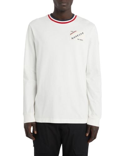 Moncler Embroidered Logo Patch Long Sleeve T-shirt - White