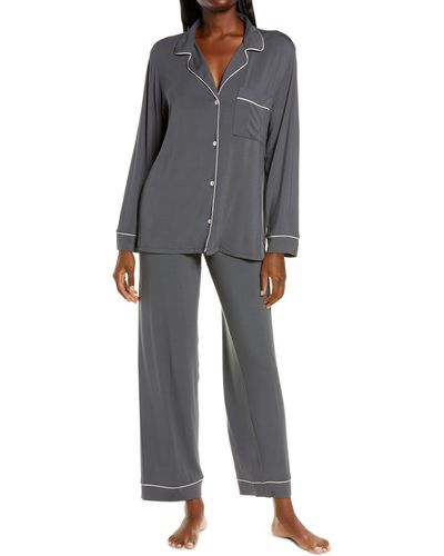 Eberjey Gisele Jersey Knit Pajamas - Black