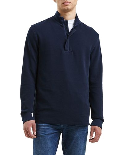French Connection Ottoman Quarter Zip Pullover - Blue