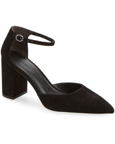 Nordstrom Paola Ankle Strap Pointed Toe Pump - Black