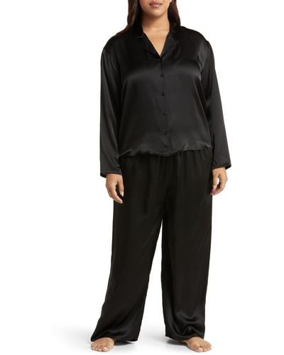 Nordstrom Washable Silk Pajamas - Black