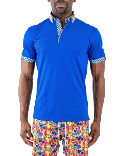 Maceoo Ink Cotton Button-down Polo At Nordstrom - Blue
