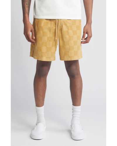 Vans Range Checkerboard Cotton Corduroy Shorts - Natural