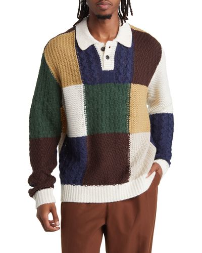 Obey Oliver Patchwork Polo Sweater - Multicolor