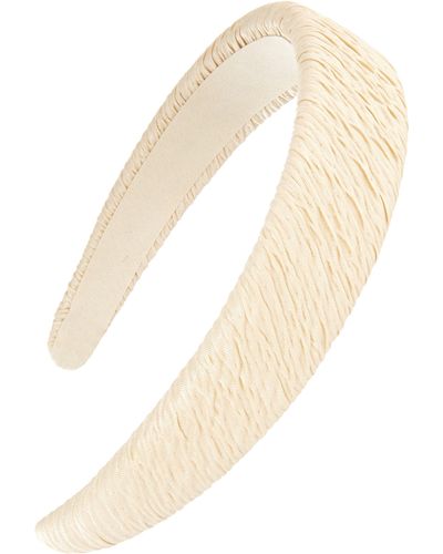 Tasha Crinkle Padded Headband - White
