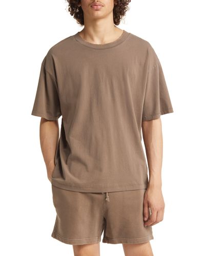Elwood Core Oversize Organic Cotton Jersey T-shirt - Brown