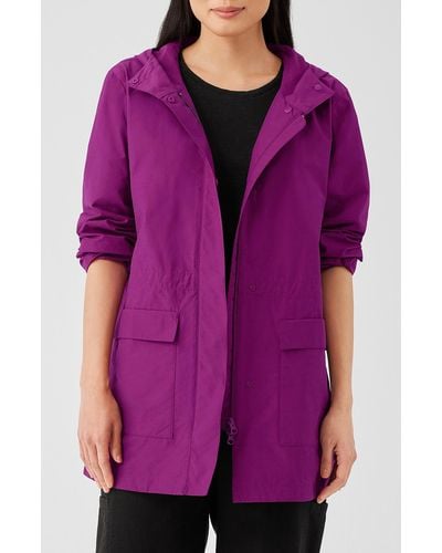 Eileen Fisher Cotton Blend Jacket - Purple