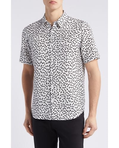 Theory Irving Short Sleeve Button-up Shirt - Multicolor