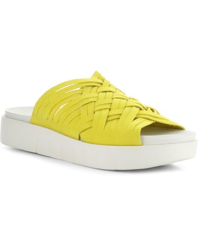 Bos. & Co. Rised Strappy Slide Sandal - Yellow