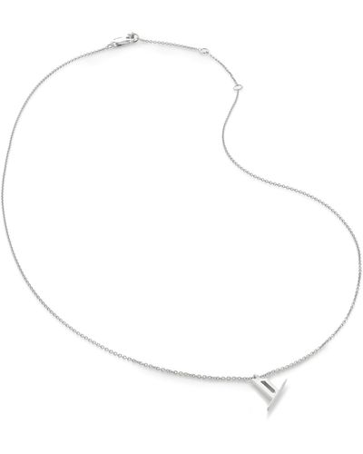 Monica Vinader Initial Pendant Necklace - White