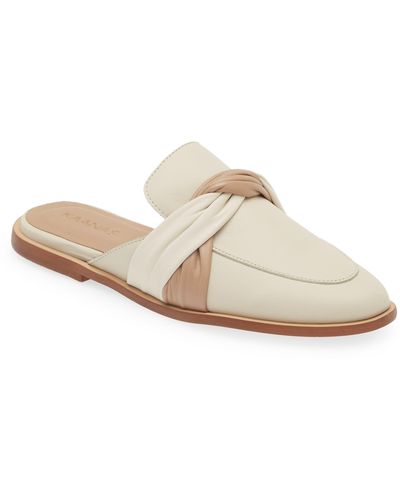 Kaanas Caoba Twisted Band Loafer Mule - White