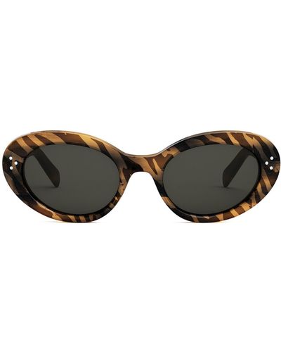 Celine Bold 3 Dots 53mm Round Sunglasses - Black