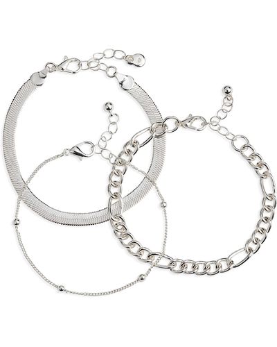 BP. Assorted Set Of 3 Chain Bracelets At Nordstrom - White