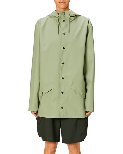 Rains Waterproof Longline Jacket - Green