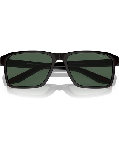 Prada 58mm Rectangular Sunglasses - Black
